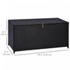 Outsunny 75 Gallon Wicker Outdoor Storage Box, Deck Box With Gas Strut