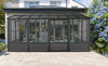 Florence - Wall Mounted Solarium 10x16 Polycarbonate Roof In Black