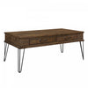 Hughey Rectangular Coffee Table With 2 Drawers, Rustic Oak | Table Basse Rectangulaire Hughey Avec 2 Tiroirs, Chêne Rustique