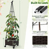 Costway 1 Pcs Raised Garden Bed With Plant Box & Obelisk Trellis Lockable Wheels Cage Planter
