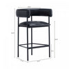 Onda Contemporary Vegan Leather Metal Counter Stool in Black | Tabouret de comptoir contemporain Onda en cuir vegetalien et metal, coloris noir