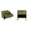 Dumbo Modern 20" Fluted Nightstand in Olive Green (1-Drawer) - Set of 2 | Table de nuit moderne Dumbo 20" cannelee en vert olive (1 tiroir) - Lot de 2
