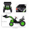 Aosom Kids Digger Powered Ride-On Excavator 6v Battery Powered Construction Tractor Music Headlight |Aosom Voiture Electrique 6v Alimentee Par Batterie, Tracteur De Construction, Phare, Musique, Avance