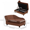 Pawhut Pet Sofa Dog Couch Chaise Lounge Pet Bed With Storage Function Small Sized Dog Various Cat Sp|Pawhut Canape Pour Animal De Compagnie, Canape Pour Chien, Lit Sureleve Pour Animal De Compagnie Ave
