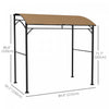 Outsunny 7' X 5' Bbq Grill Gazebo Tent With Steel Frame Hooks Dark Brown|Outsunnytente Gazebo Bbq Grill 7' X 5' Avec Cadre En Acier Et Crochets