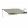 Outsunny 13' X 10' Patio Retractable Awning Sunshade Shelter, Light Grey|Outsunny 13' X 10' Auvent Retractable, Abri Pare-soleil, Gris Clair