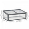 Outsunny 39" X 26" X 16" Wooden Cold Frame Polycarbonate Planter Box, Grey|Outsunny Jardiniere En Polycarbonate En Bois 39" X 26" X 16", Gris