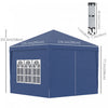 Outsunny 10'x10' Outdoor Pop Up Party Tent Gazebo Canopy With Carrying Bag (blue)|Outsunny 10'x10' Tente De Reception Tonnelle Avec Sac De Transport (bleu)
