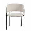 Ethan Set of 4 Modern Corduroy Upholstery Side Chair with Angled Legs and Adjustable Feet,Beige Dining Chair | Ethan Ensemble de 4 chaises d’appoint modernes avec assise en velours cotele, pieds inclines et pieds reglables, beige