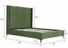 Promenade Mid-Century Modern Upholstered Velvet Queen Bed in Moss Green | Lit Queen Promenade style milieu du siecle moderne en velours capitonne vert mousse
