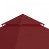 Outsunny 10' X 10' Gazebo Replacement Canopy, 2-tier Gazebo Cover Burgundy|Outsunny Auvent De Remplacement Pour Tonnelle 10' X 10', 2 Niveaux, Rouge