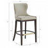 Blair Modern Wood Upholstered Barstool in Stone - Set of 3 Bar Stool | Tabouret de bar Blair moderne en bois avec revetement en tissu couleur pierre - Lot de 3