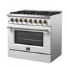 Forno Galiano 36" Dual Fuel Range, White, 5.36 cu.ft.- FFSGS6156-36WHT | Cuisiniere a double combustible Galiano 36 po, blanche, 5,36 pi³ - FFSGS6156-36WHT