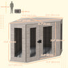 Pawhut 41" Dog Crate Furniture, Corner Dog Crate End Table For Medium And Small Dogs, Indoor Dog Cag|Pawhut Meuble De Cage Pour Chien, 41po Design D'angle, Porte, Serrure, Cage Pour Chien De Style Mobi
