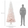 Homcom 7 Foot Artificial Christmas Tree With Metal Base Pink And White|Homcom Sapin De Noel Artificiel En Forme De Crayon 616 Branches