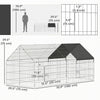 PawHut Metal Chicken Coop, 71" x 29.5" x 29.5" Small Animal Cage, Chicken Run for Yard, Portable Poultry Cage w/ UV-Resistant Cover for Rabbits, Ducks, Turtles, Guinea Pigs, Black
