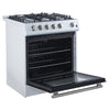 Forno Leonardo Espresso 30" White Gas Range, 5 cu.ft Convection Oven-FFSGS1116-30WHT | Cuisiniere a gaz Leonardo Espresso de 30", blanc, 5 pi³ – FFSGS1116-30WHT