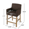 Gabrielle 26" Seat Height Counter Stool With Upholstered Fabric And Solid Wood Legs - Brown | Tabouret De Comptoir Gabrielle Hauteur D’assise 66 cm – Tissu Rembourre Et Pieds En Bois Massif - Brun