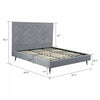 Crosby Modern Upholstered Velvet King Bed in Gray | Lit king moderne Crosby en velours gris capitonne