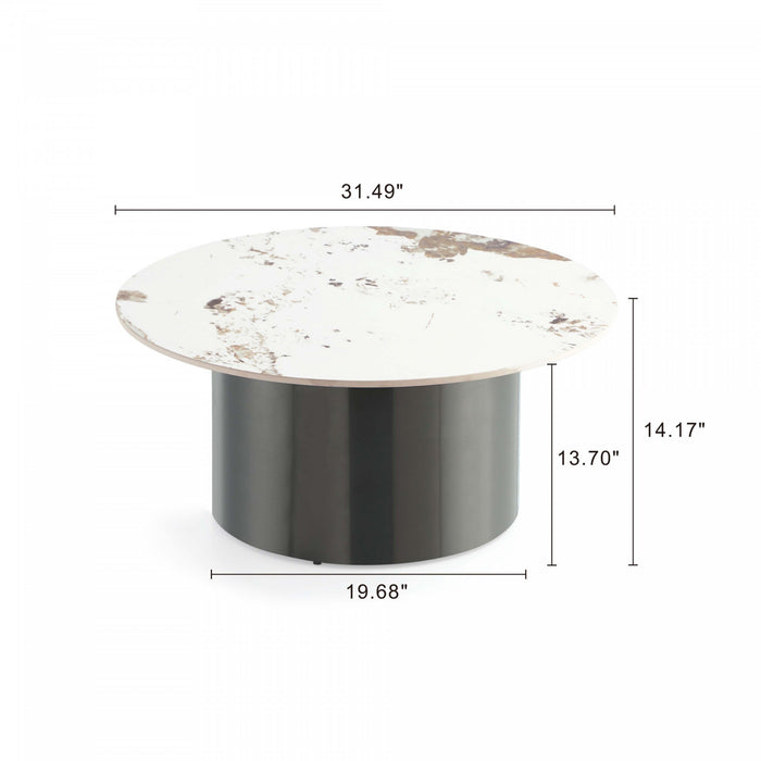 Alondra Modern Glam 2-Piece Coffee Table & End Table Set in Black