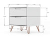 Rockefeller Mid-Century Modern 20" Nightstand in White (2-Drawer) - Set of 2 | Table de nuit Rockefeller Mid-Century Modern 20" en blanc (2 tiroirs) - Lot de 2