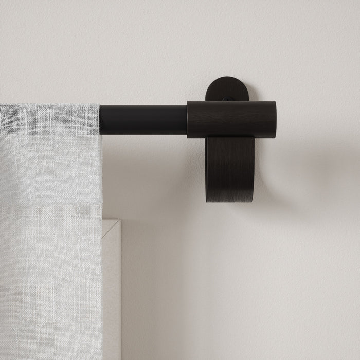 Umbra Bellwood Matte Black Expandable 1\" Curtain Rod - 42\"-120\" 