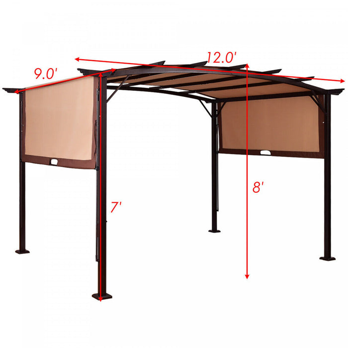 12' X 9' Pergola Kit Metal Frame Gazebo Canopy Cover Patio Shelter