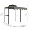 Outsunny 8' X 5' Grill Gazebo, Double Tiered Barbecue Gazebo, Light Grey