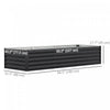 Outsunny 8x2.6x1.5ft Galvanized Raised Garden Bed, Open Bottom, Dark Grey