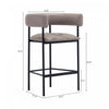 Onda Contemporary Vegan Leather Metal Counter Stool in Taupe | Tabouret de comptoir contemporain Onda en cuir vegetalien et metal, coloris taupe