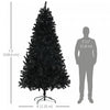 HOMCOM 7.5ft Artificial Christmas Tree with Auto Open, Steel Base, Black