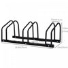 Soozier 3-bike Bicycle Floor Parking Rack Cycling Storage Stand Black