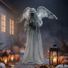 HOMCOM Halloween Animated Standing Crying Angel Decoration Light-Up Eyes