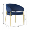 Jessie Modern Dining Chairs Set Of 2 With Upholstered Fabric Side Chairs And Metal Frame,blue | Jessie Chaises De Salle A Manger Modernes, Lot De 2, Chaises Laterales Tapisees En Tissu Avec Structure Metallique, Bleu