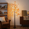 HOMCOM 6FT Lighted Maple Tree with LEDs, Daily Timer, Artificial Fall Tree