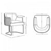Raya Modern Wood Vegan Leather Dining Chair in Ivory - Set of 2 | Chaise de salle a manger moderne Raya en bois et cuir vegetalien ivoire - Lot de 2