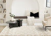 Taylor Cream Brown Lattice Shag Rug, 5'3" x 7'7" Indoor Area Rug | Tapis Taylor creme en treillis marron, 5'3" x 7'7"