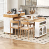 Avery Extendable Dining Table with Rolling Kitchen Island,White | Table a manger extensible Avery avec ilot de cuisine roulant, blanc