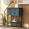 Olivia Solid Wood Console Table With Drawers And Bottom Shelf - Blue | Table Console Olivia En Bois Massif Avec Tiroirs Et Etagere Inferieure - Bleu