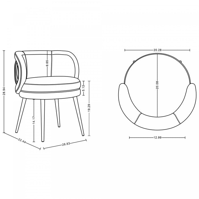 Kaya Modern Wood Velvet Dining Chair in Mint Green - Set of 2