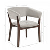 Blake Modern Faux Mohair Wood Armchair in Greige - Set of 4 Dining Chair | Fauteuil Blake moderne en faux mohair avec accoudoirs en bois, coloris grege - Lot de 4