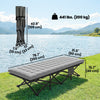 Outsunny Camping Cot with Pad, 32" Extra Wide Folding Cots, Grey