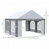Outsunny 13 X 13ft Party Tent With Sides, 4 Windows And 2 Doors|Outsunny Tente De Fete 13 X 13 Pieds Avec Cotes, 4 Fenetres Et 2 Portes