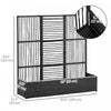 Outsunny Rattan Outdoor Planter With Trellis, Raised Garden Bed, Black