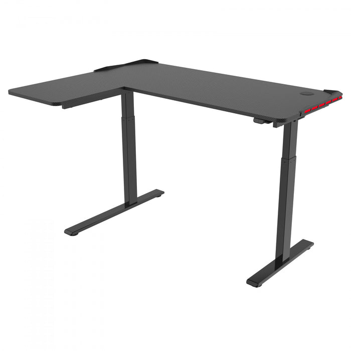 TygerClaw L-Shape Gaming Sit-Stand Desk