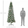 Homcom 7.5' Prelit Flocked Artificial Xmas Tree W/ Pine Cones, Berries|Homcom Arbre De Noel Artificiel Floque Pre-eclaire 7,5' Avec Pommes De Pin