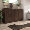 Bestar Pur 69 W Full Cabinet Bed with Mattress - Black Walnut|Armoire-lit double Pur de Bestar de 69 po (L) avec matelas - noyer noir