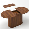 Noah Extendable Oval Dining Table with Striped Legs,Brown | Noah Table a manger ovale extensible avec pieds rayes, marron