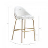 Gracie Modern Metal Upholstered Barstool in White and Gold - Set of 2 | Tabouret de bar moderne en metal Gracie avec revetement, blanc et or - Lot de 2