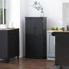 HOMCOM 48" Kitchen Pantry, Kitchen Storage Cabinet with Shelves, Black
